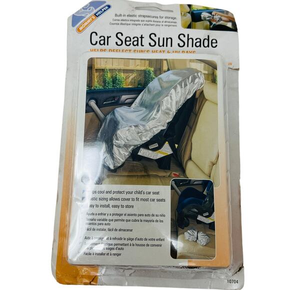 NEW! Mommy's Helper Car Seat Sun Shade Elastic UV Silver - Picture 1 of 4